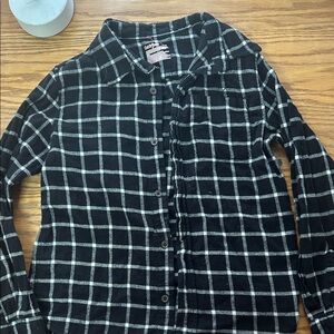 OshKosh B'gosh Black and White Plaid Button Down Shirt